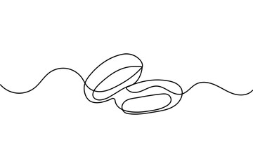 Obraz premium Wedding ring continuous one line drawing minimalist style simple outline vector illustration isolated 
