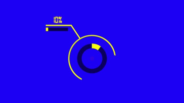 10% circular infographic animation design, percentage pie chart with dynamic visualization, business data dashboard for reports, analytics, and statistics in modern 4K animated presentation style.