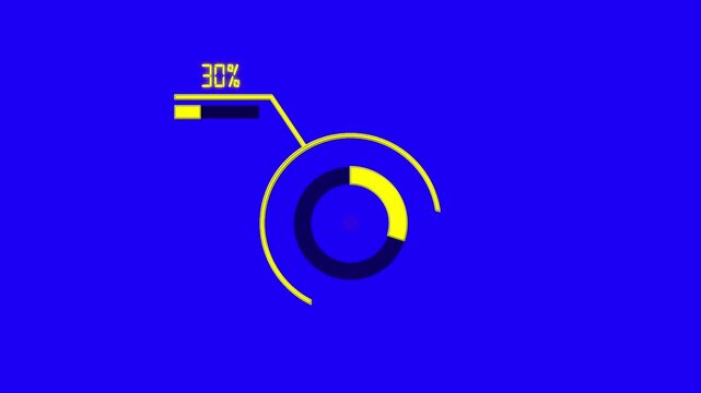 30% circular infographic animation design, percentage pie chart with dynamic visualization, business data dashboard for reports, analytics, and statistics in modern 4K animated presentation style.