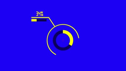34% circular infographic animation design, percentage pie chart with dynamic visualization, business data dashboard for reports, analytics, and statistics in modern 4K animated presentation style. - Powered by Adobe