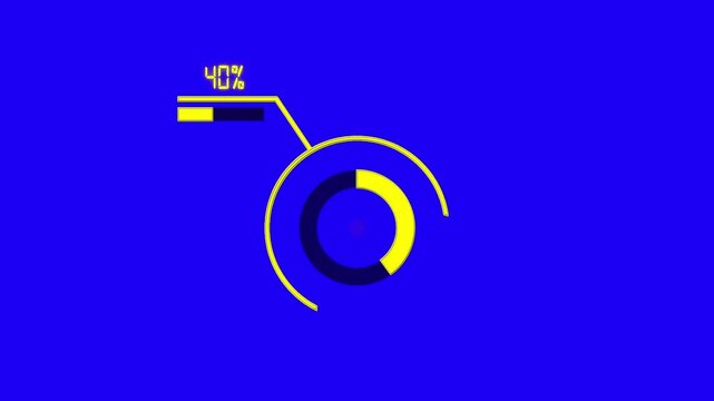 40% circular infographic animation design, percentage pie chart with dynamic visualization, business data dashboard for reports, analytics, and statistics in modern 4K animated presentation style.