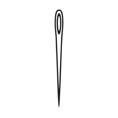 Sewing needle outline silhouette icon vector illustration on white background