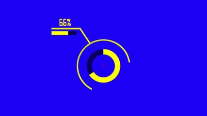 66% circular infographic animation design, percentage pie chart with dynamic visualization, business data dashboard for reports, analytics, and statistics in modern 4K animated presentation style.