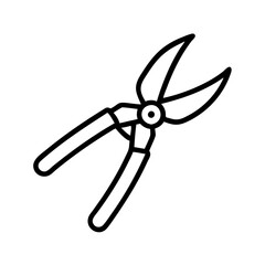 Illustration of a garden pruner, a tool for trimming plants and maintaining gardens