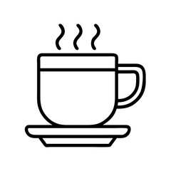 Illustration of a cup of hot coffee with steam morning beverage concept