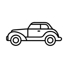 Vector art of side view of a classic car icon, a timeless and elegant design element