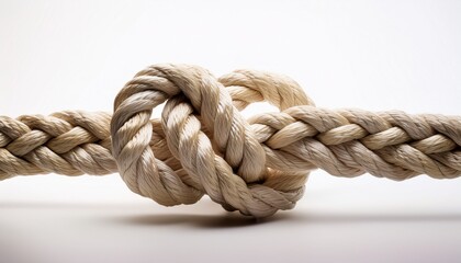 Fototapeta premium Rope Knot On White Background