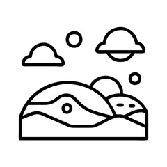 Illustration of an alien landscape with ufos, perfect for science fiction themes