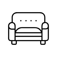 Vector art of armchair line art comfortable furniture for living room and relaxation