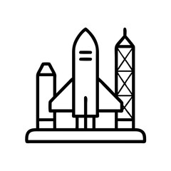 Illustration of a space shuttle launching into space space exploration concept