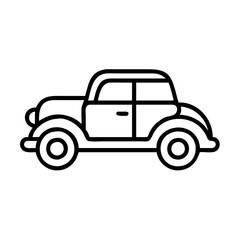 Vector art of classic car line art illustration, a vintage vehicle icon design