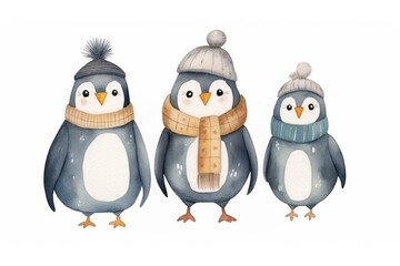 Naklejka premium Penguin family animal cartoon winter.