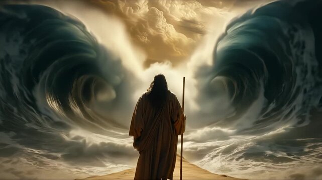 Biblical red sea: Moses staff, god will, parted ocean, israel escape, holy path, scripture tale, spiritual rescue, divine wonder, sacred sign, eternal covenant, faith moment, religious salvation
