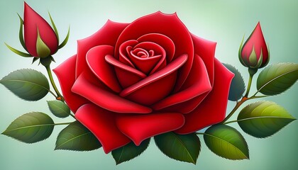 Cute Cartoon Red Rosebud Image For Graphics