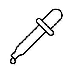 Illustration of a dropper with a drop of liquid for medical or scientific use