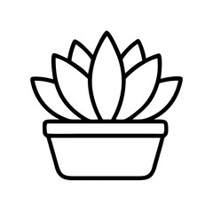 Vector art of succulent plant in pot, a minimalist line art illustration for home decor