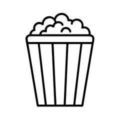 Vector art of popcorn in a striped container, a tasty snack for movie night or a party