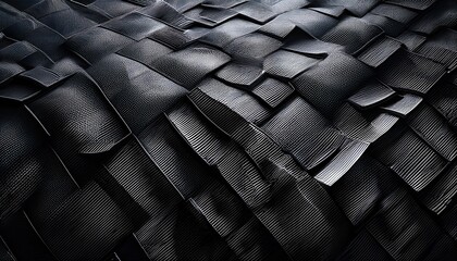 Black Carbon Texture Background Random Geometri With Random Highlight Smooth Surface