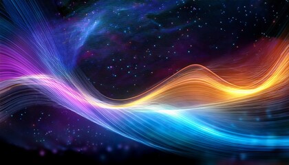 Ethereal Wave Of Colorful Light In A Cosmic Space Environment