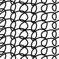 Obraz premium Abstract Black and White Interlocking Loop Pattern on White Background