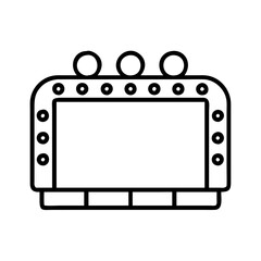 Vector art of theater marquee icon cinema signboard in outline style for advertising