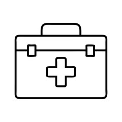 Vector art of first aid kit icon, a symbol of medical assistance and emergency care