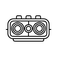 Vector art of car headlight icon modern automobile front lamp outline symbol vehicle light vector illustration