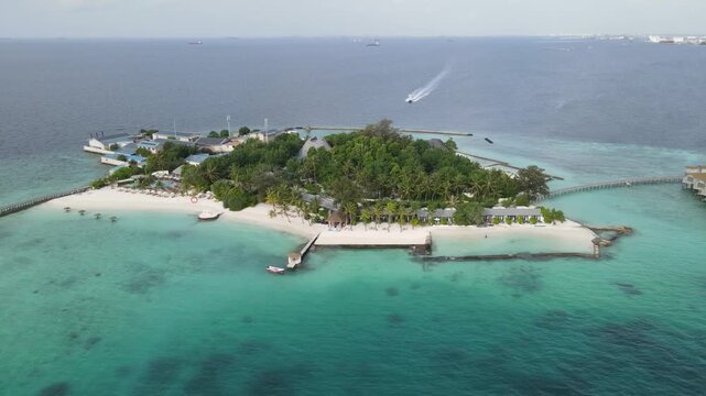 Tropical Island Resort with Overwater Bungalows