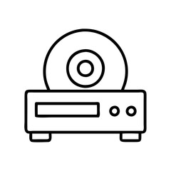 Illustration of a dvd player for playing movies and music at home