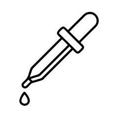 Vector art of dropper tool with a drop of liquid for design and medical purposes