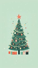 Christmas tree anticipation illuminated celebration.