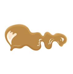 Tahini Sauce Drip Illustration Isolated on White Background