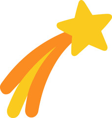 Flat Style Shooting Star Trail Elegant Comet Symbol Icon Design