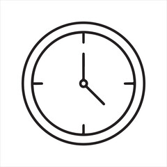 Clock Icon – Minimal Line Art Timepiece Vector
