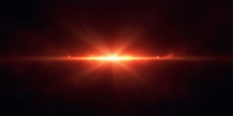 A fiery orange glow with bright red flame texture creates a design of explosion and motion, radiating energy like a sun star light in black space