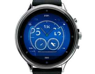 Minimalist Smartwatch with Time and Weather Display, isolated on a transparent background