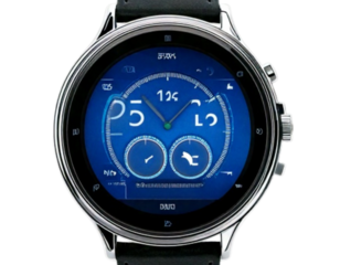 Minimalist Smartwatch with Time and Weather Display, isolated on a transparent background