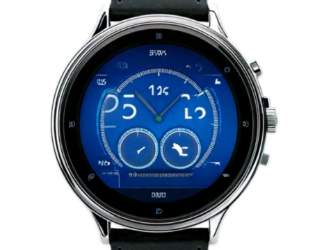 Minimalist Smartwatch with Time and Weather Display, isolated on a transparent background
