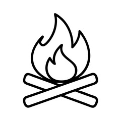 Illustration of a campfire with logs, perfect for camping and outdoor themes
