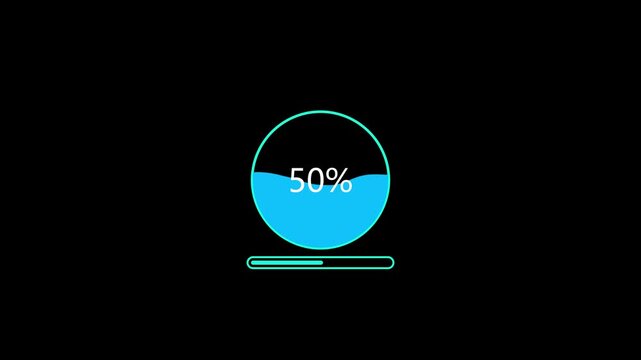 loading progress from 0 to 100 with smooth animation Battery charge on loding animation