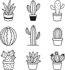 set of flowers and plants