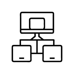 Illustration of a computer network, representing server and client architecture
