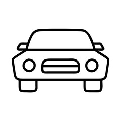 Vector art of front view of a car icon, simple and clean design for transportation themes