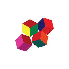 abstract colorful cubes icone,logo