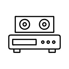 Illustration of a stereo system for playing music and audio at home
