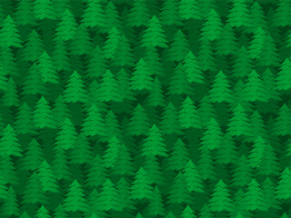 Seamless pattern with green fir forest. Vector illustration with trees endless spruce background. Chrisrmas wrapping paper, wallpaper or web page fill