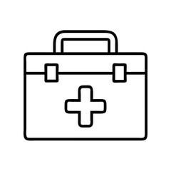 Vector art of first aid kit icon, a symbol of medical assistance and emergency preparedness