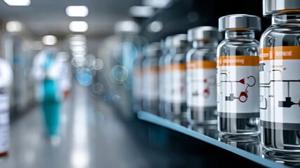 Research team prepares vaccine vials at a modern laboratory in the early morning to support health initiatives and disease prevention efforts