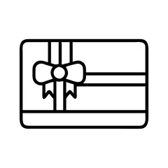 Illustration of a black outline gift card, perfect for present design