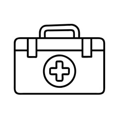 Vector art of first aid kit icon, a symbol of medical assistance and emergency care